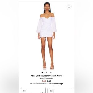 Revolve Off Shoulder Mini Dress, white